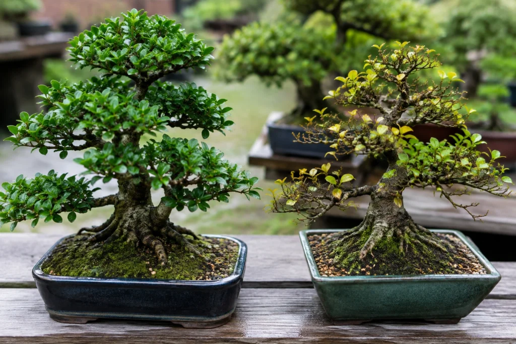 Why bonsai trees get pests and diseases due to stress and container growing conditions