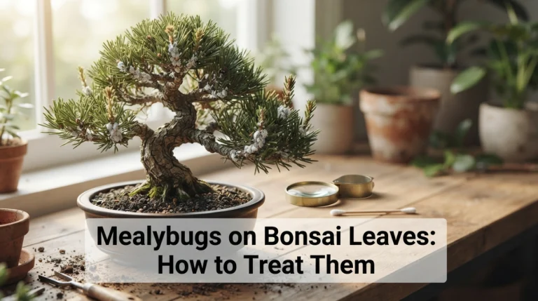 Mealybugs on Bonsai Leaves