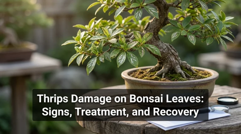 Thrips Damage on Bonsai Leaves