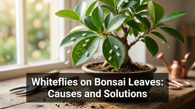 Whiteflies on Bonsai Leaves